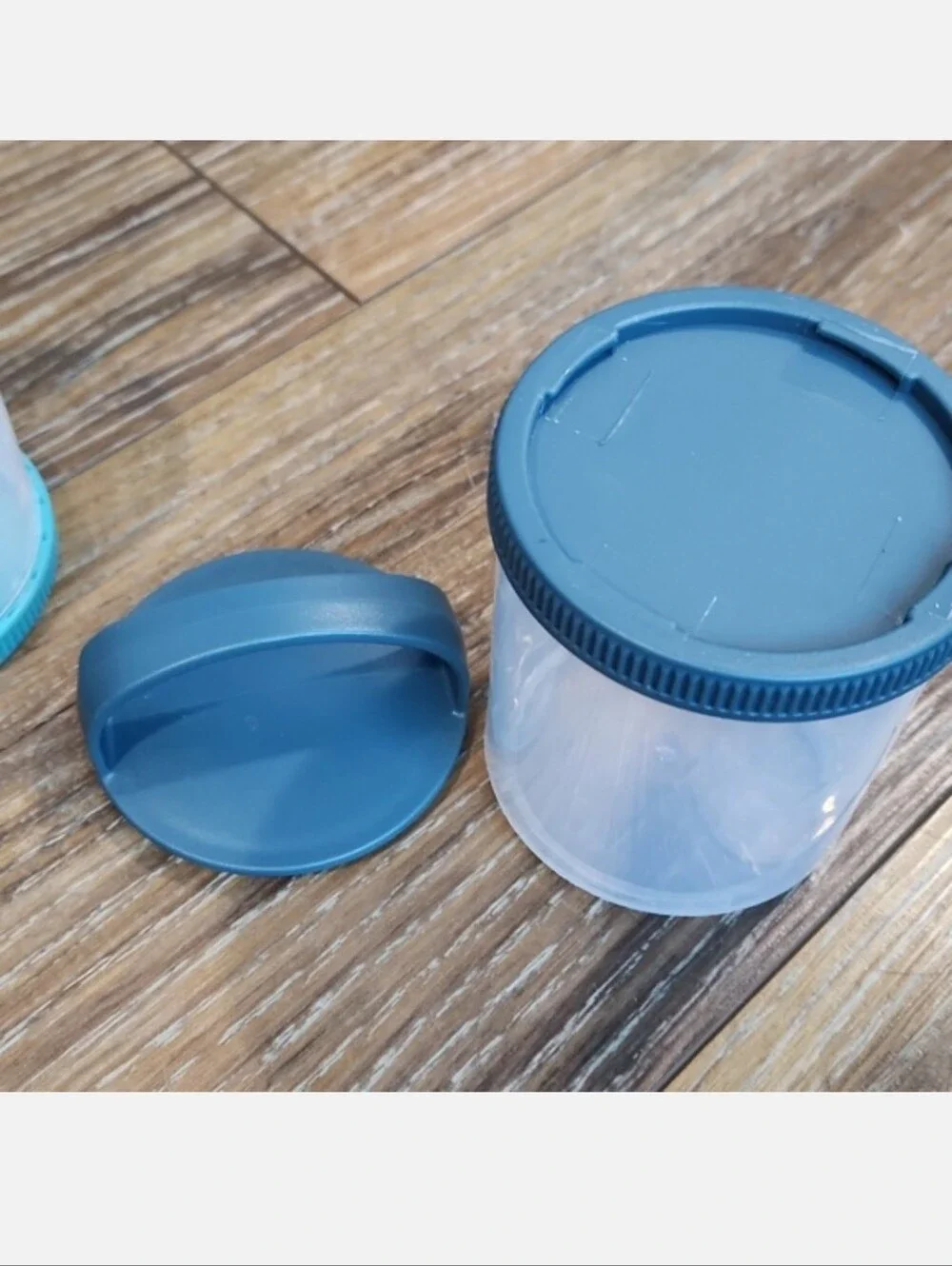 NWOT 3pc Set Travel Food Containers Plastic Blue Teal Pink Coral Twist Lock